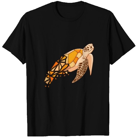 Sea Turtle Polygon Scuba Diver Gift T Shirts