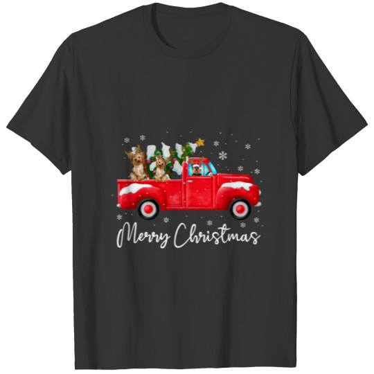 Yorkie Red Truck Christmas T Shirts Santa Hat Dog Gif