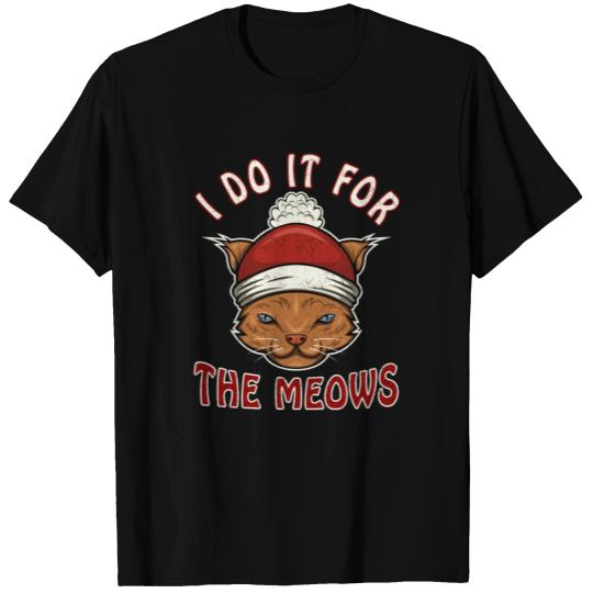 Funny Christmas Cat Santa Hat I Do It For The Hos T Shirts