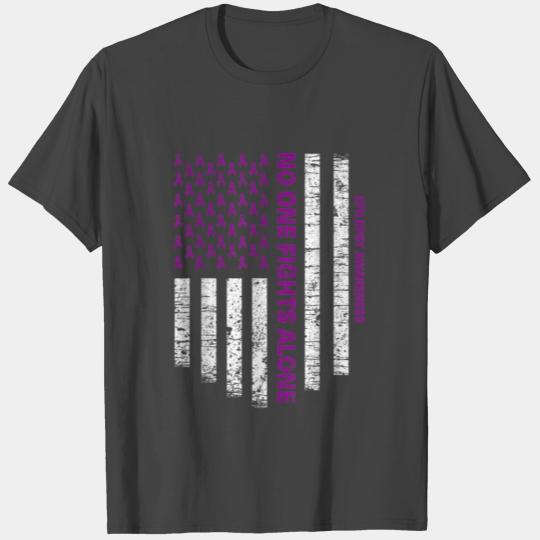 No One Fights Alone USA Flag Epilepsy Awareness T Shirts