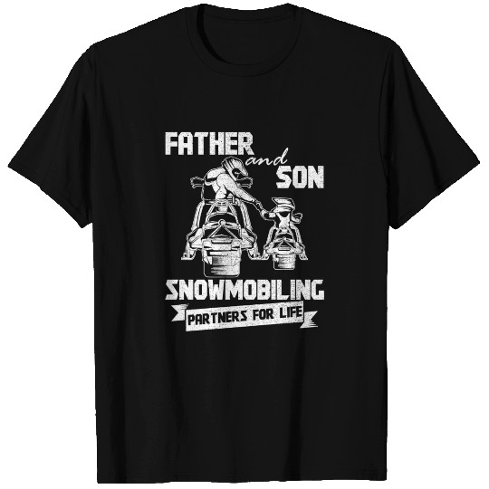 Snowmobile Father and Son Snowmobiling Ski Lover T Shirts