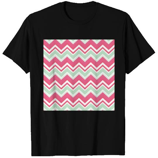 Pink Chevron Pattern T Shirts