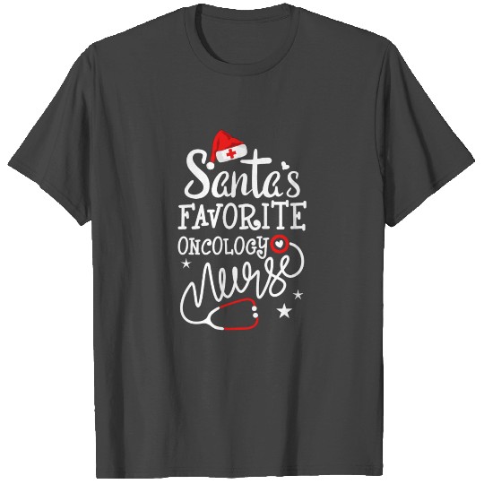 Santa s Favorite Oncology Nurse Merry Nurse Crew T Shirts