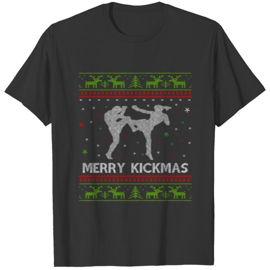 Merry Kickmas Kickboxing Ugly for Christmas T-shirt