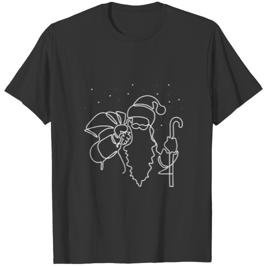 Santa Claus Line Art Minimalist Abstract Gifts for T Shirts