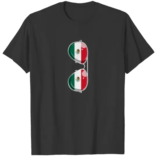 Mexican Flag Aviators Hanging Collar Mexico Lover T-shirt