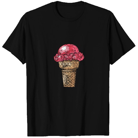 Vintage Strawberry Ice Cream Cone Dessert Love T Shirts