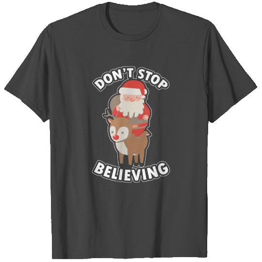 Santa Claus On Reindeer Rudolf T Shirts