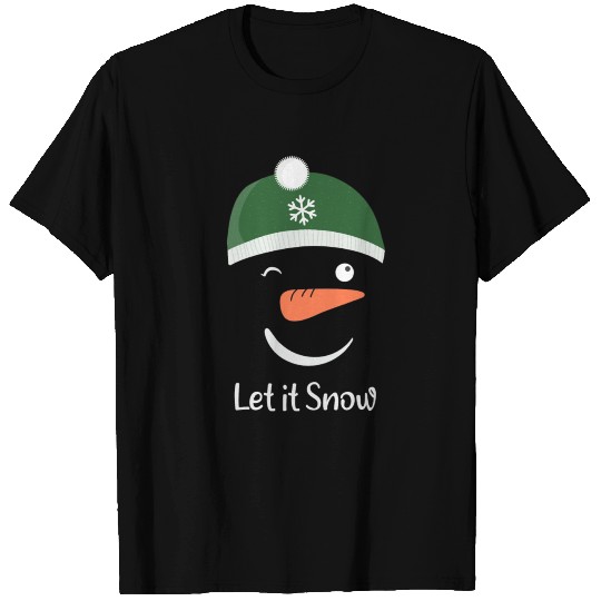 Snowman Green Cap - Let It Snow T Shirts