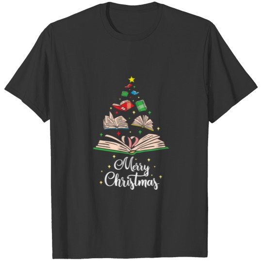 Cute Tree Books Clothing Book Lover Gifts Holiday T-shirt