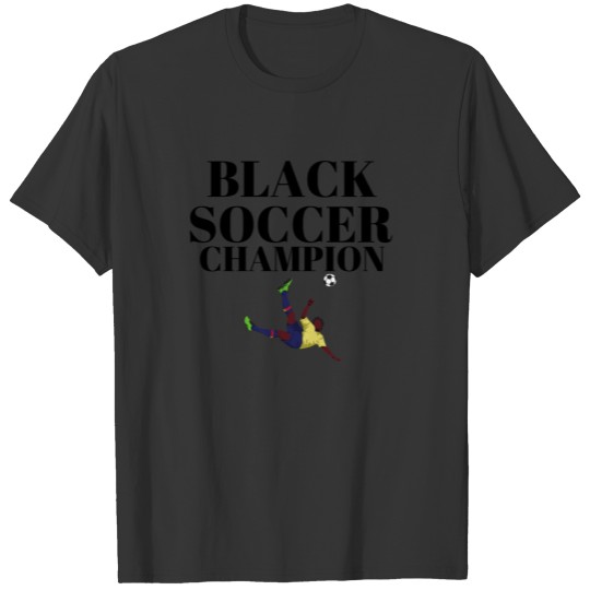 Black soccer champion T-shirt