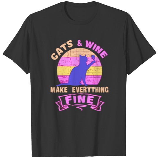 Cats funny cat wine red wine gift funny T Shirts