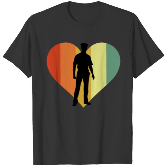 Hipster Officer Heart T-shirt