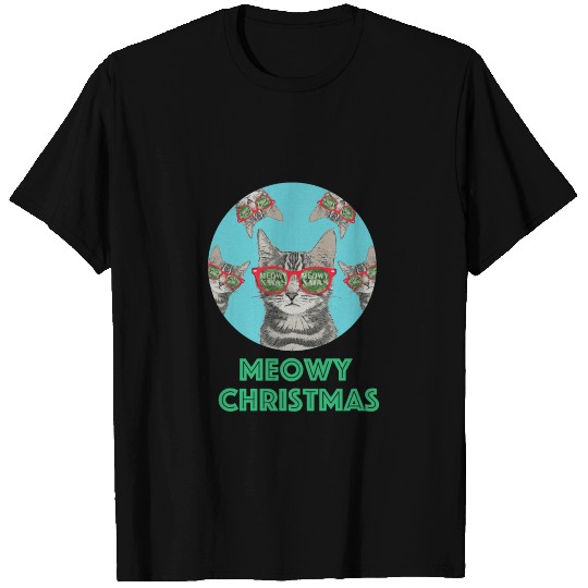 Meow Christmas Tree T Shirts