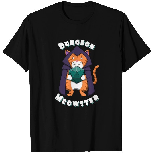 Pen and Paper Tabletop Dungeon Meowster Cat T Shirts
