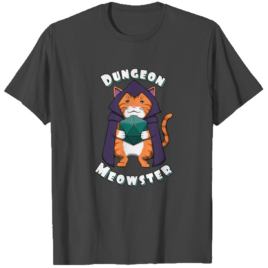 Pen and Paper Tabletop Dungeon Meowster Cat T Shirts