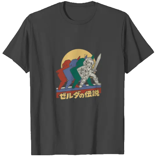 Legend Of Zelda Retro Link Kanji Portrait Gift T Shirts