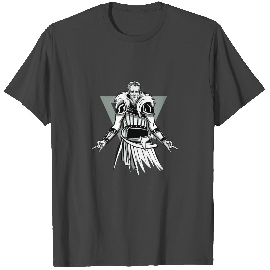 Heavy metal Viking with devil fork hands T Shirts