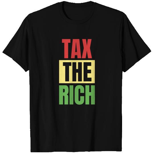 tax the rich T Shirts red yellow green design