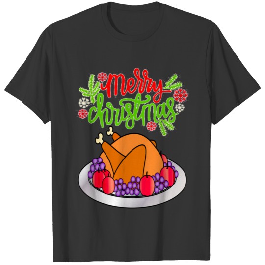 Merry Christmas Beautiful and Cute Turkey T-shirt