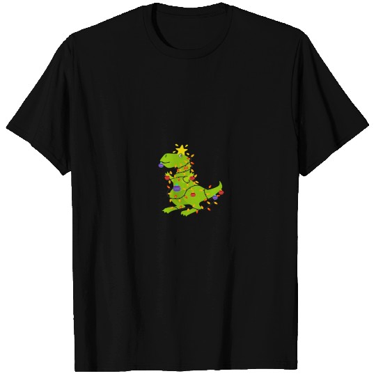 Christmas T Rex eith Tinsel T Shirts