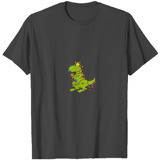 Christmas T Rex eith Tinsel T Shirts