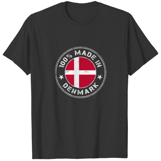 Denmark Danish flag banner stamp T-shirt