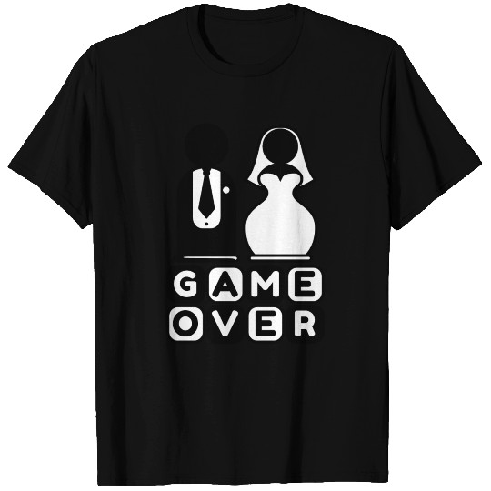 Bachelor Bachelorette Saying Bride Groom Game Over T Shirts