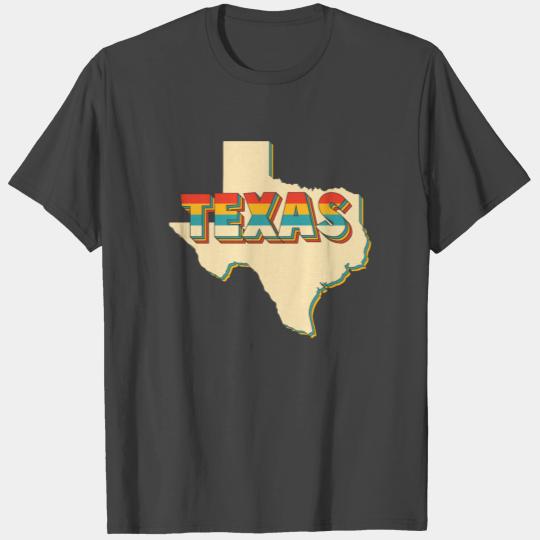 Vintage Proud Texas Map Houston Dallas Souvenir T Shirts