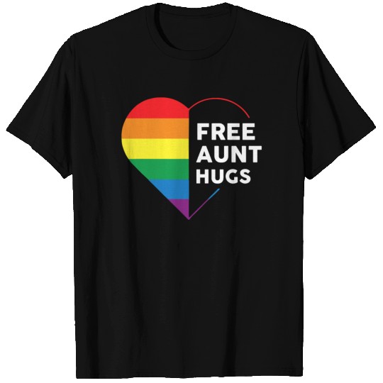 Free Aunt Hugs Rainbow Heart T Shirts