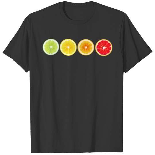 Lime Lemon Orange Vitamin Citrus Wheels of a T-shirt