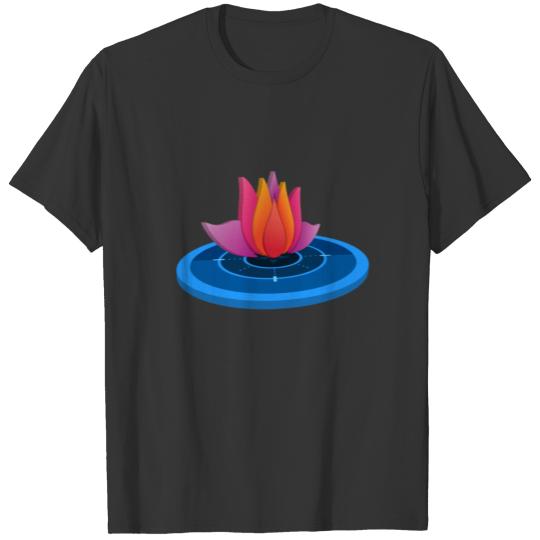 Lotus on plate | 3d lotus | 3d plate | 3d design. T Shirts