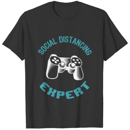 Funny Gaming Social Distancing Expert T-shirt