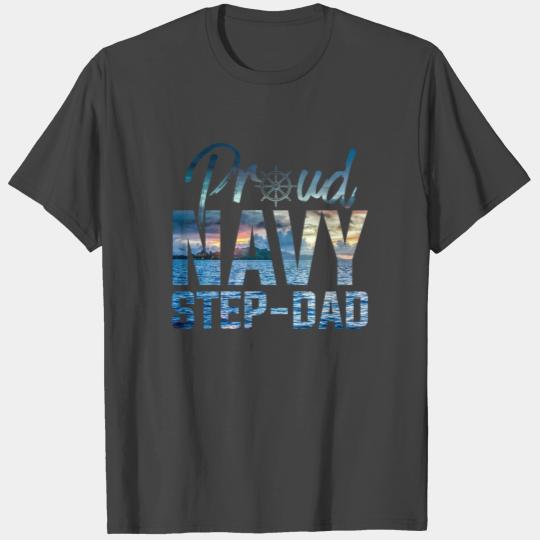 Proud Navy Step Dad US Navy Marine Corps U.S. Navy T Shirts