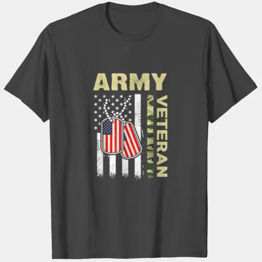 American Flag Camo Proud Us Army Veteran T Shirts
