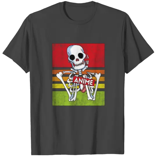 Retro Anime Skeleton Senpai Otaku Manga Cosplay T Shirts