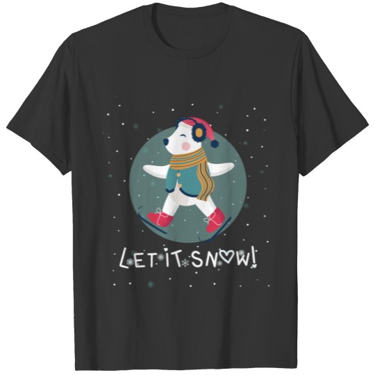 Let it snow - children's clothing - skiing T Shirts