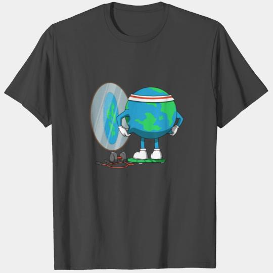 Funny Diet Globe Fitness Flat Earth T Shirts