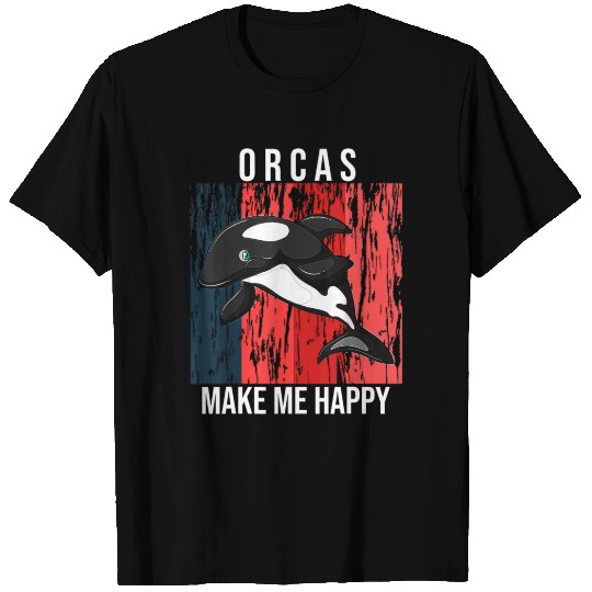 Orcas Make Me Happy Retro Love Killer Whale Orca T T Shirts
