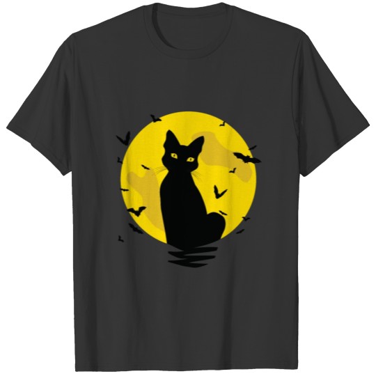 Black Cat Yellow Eyes T-shirt