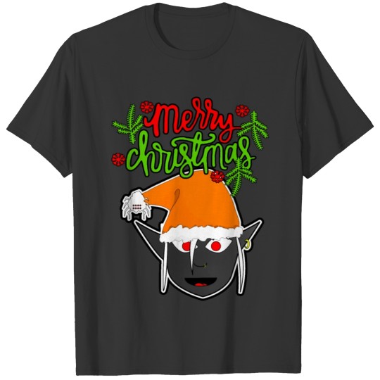 Merry Christmas Beautiful and Cute Elf Cartoon T-shirt