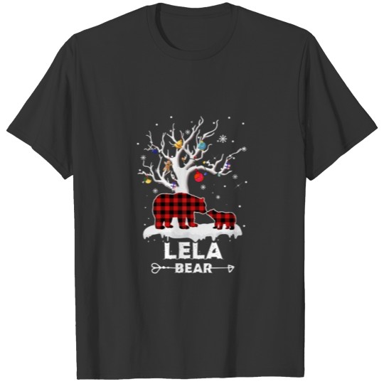 Lela Bear Pajama Red Plaid Buffalo Family Gift T Shirts