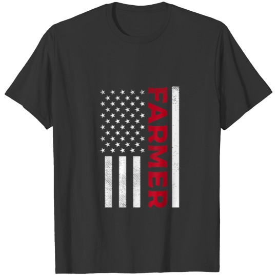 American Flag Farmer Country Farming Patriotic T Shirts