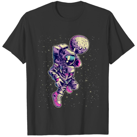 Purple NASA Dunking Space Man Retro Basketball T Shirts