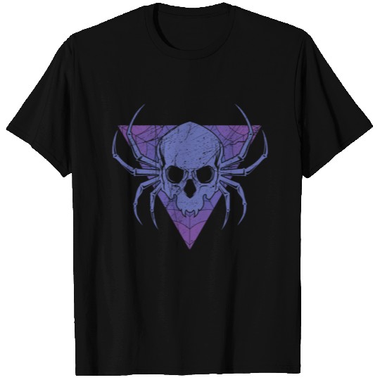 Halloween Skull Spider Spider Web Skeleton T Shirts