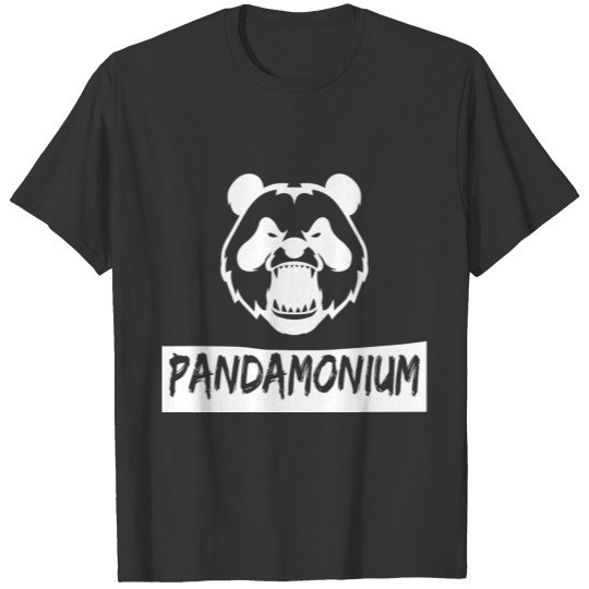 Pandamonium angry face gift bear animal sayings T-shirt