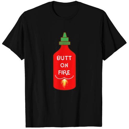 Hot sauce butt on fire sticker and T Shirts
