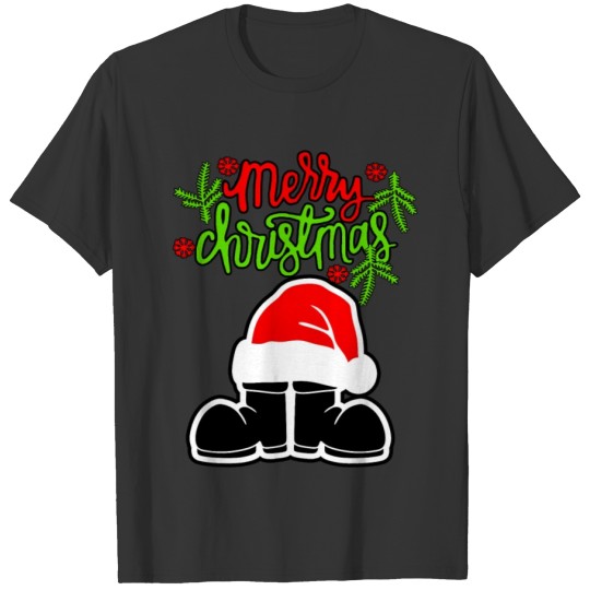 Merry Christmas Beautiful Santa Claus Hat T-shirt
