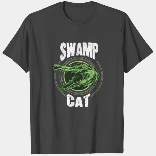 Swamp Cat Crocodile Lover T Shirts