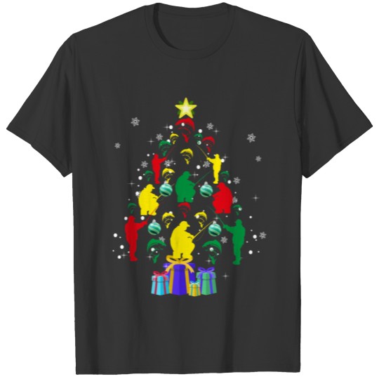 Christmas Tree Funny Angler and Fishing T-shirt